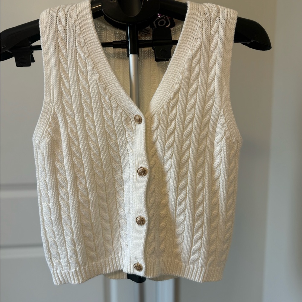 Love By Design Sweater Vest - White